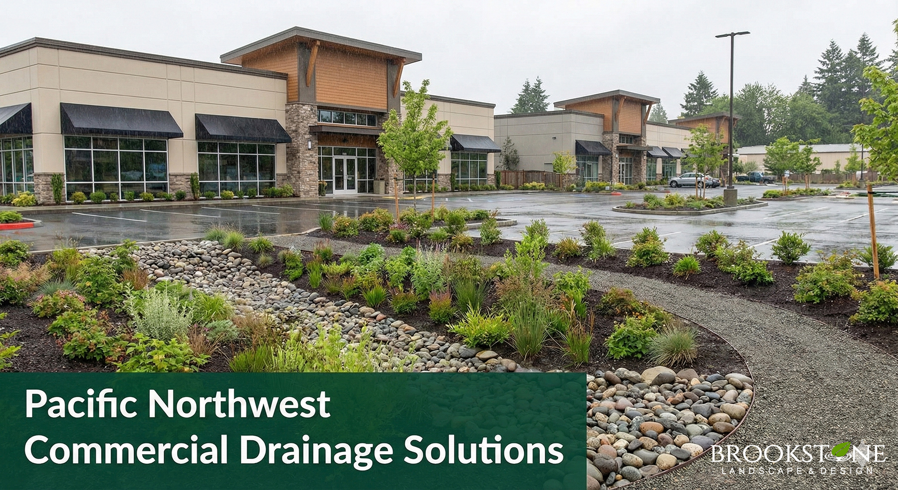 Commercial Landscape Drainage Solutions - Brookstone Landscape & Design - King County, Washington
