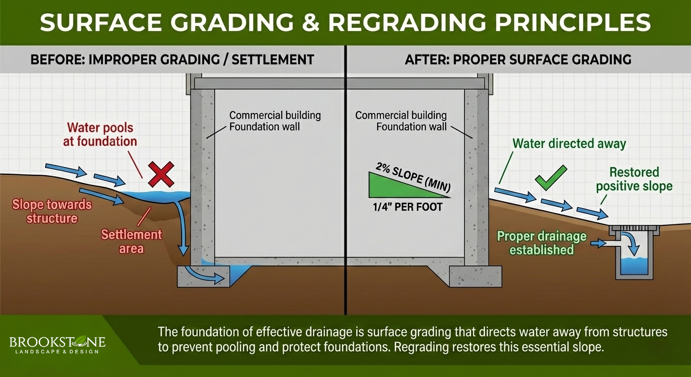 Surface Grading and Regrading Drainage - Brookstone Landscape & Design - King County, WA